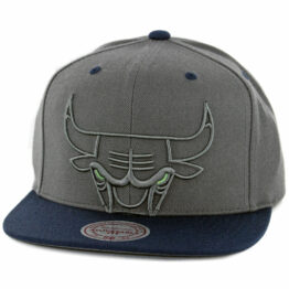 Mitchell & Ness Chicago Bulls Green Eyes Logo Snapback Hat Charcoal
