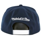 Mitchell & Ness Chicago Bulls Leather XL Logo Snapback Hat Navy-Back