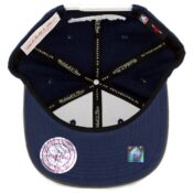 Mitchell & Ness Chicago Bulls Leather XL Logo Snapback Hat Navy-Inside