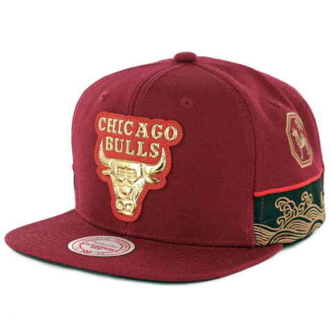 Mitchell & Ness Chicago Bulls Chinese New Year Snapback Hat Burgundy
