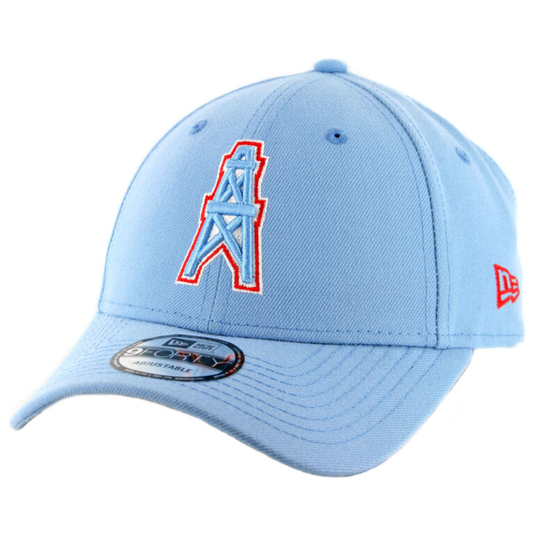 New Era 9Forty Houston Oilers Snapback Hat Sky Blue