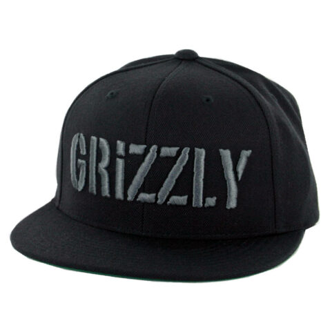 Grizzly Stamp Snapback Hat Black Grey