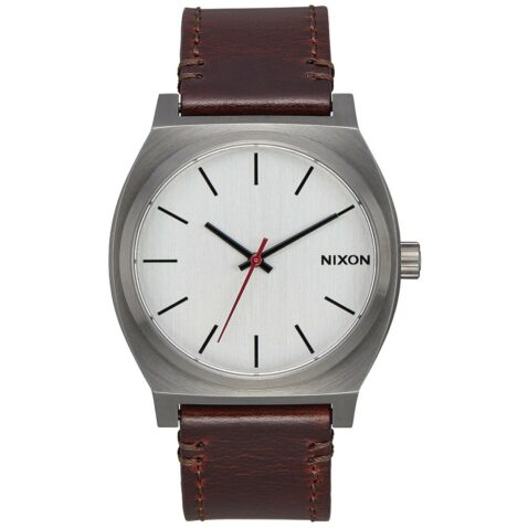 Nixon Time Teller Watch Gunmetal Silver Dark Brown