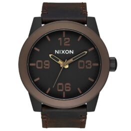 Nixon Corporal Watch Black Brown Brass