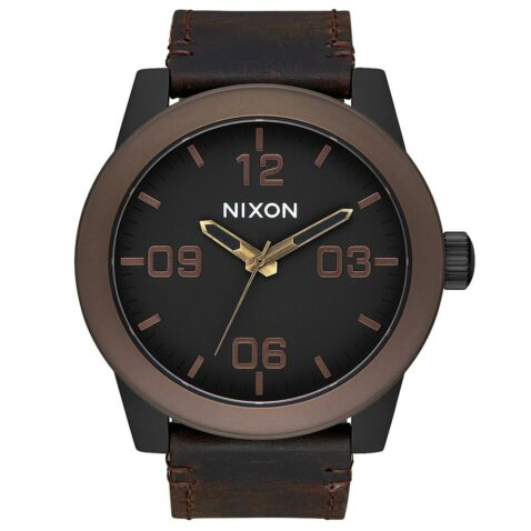 Nixon Corporal Watch Black Brown Brass
