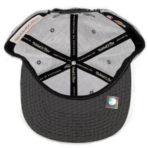 Mitchell & Ness Los Angeles Lakers Space Knit Snapback Hat Silver Charcoal