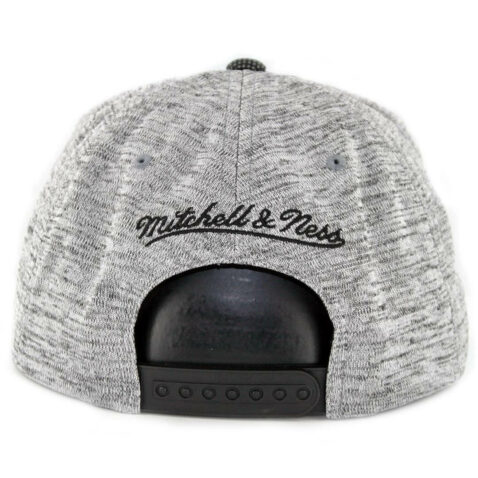 Mitchell & Ness Golden State Warriors Space Knit Snapback Hat Silver Charcoal