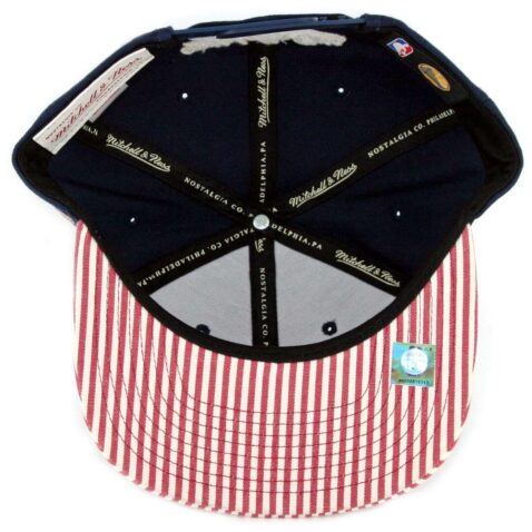 Mitchell & Ness Golden State Warriors OG USA Snapback Hat Navy Stripe
