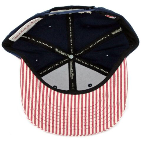 Mitchell & Ness New York Red Bulls OG USA Snapback Hat Navy Stripe