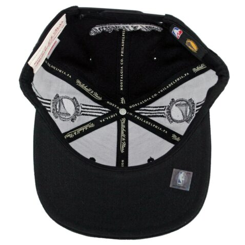 Mitchell & Ness Golden State Warriors Tonal Short Hook Snapback Hat Black
