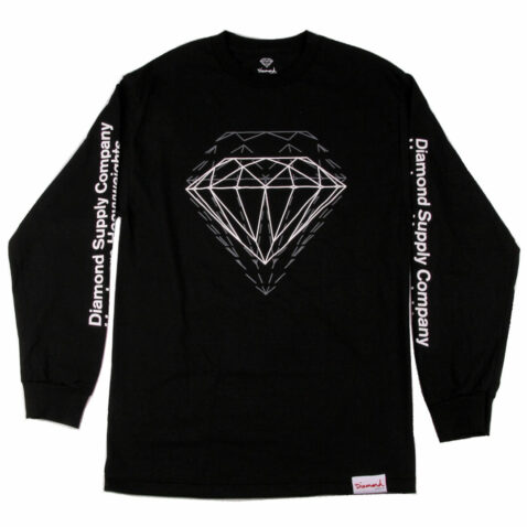 Diamond Supply Co Offset Long Sleeve T-Shirt Black
