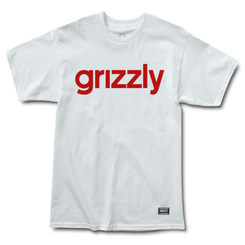 Grizzly Lowercase T-Shirt White Red