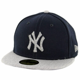 New Era 59Fifty New York Yankees Heather Fresh Fitted Hat Navy Heather Grey