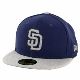 New Era 59Fifty San Diego Padres Heather Fresh Fitted Hat Light Navy Heather Grey