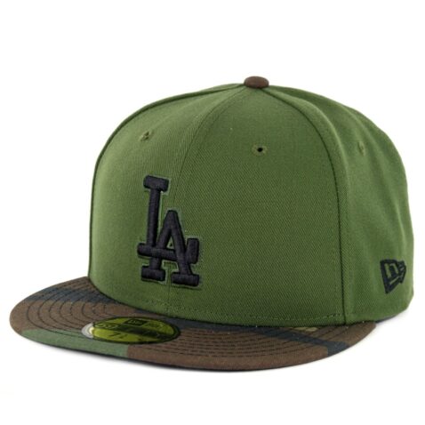 New Era 59Fifty Los Angeles Dodgers Fitted Hat Rifle Green Woodland Camo