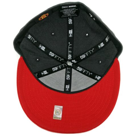 New Era 59Fifty Manchester United Fitted Hat Heather Graphite Scarlet Red
