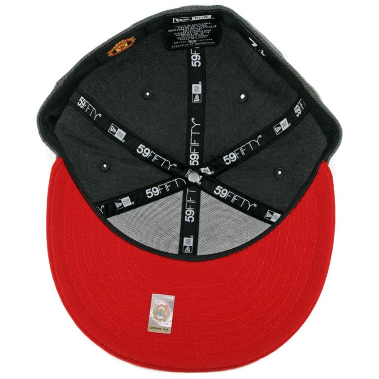 New Era 59Fifty Manchester United Fitted Hat Heather Graphite Scarlet Red-Inside New Era 59Fifty Manchester United Fitted Hat Heather Graphite Scarlet Red-Inside