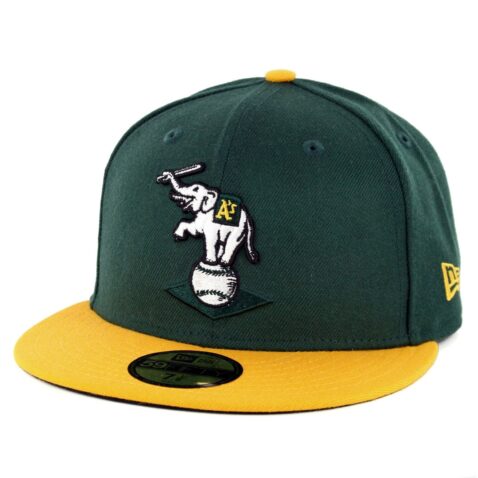 New Era 59Fifty Oakland Athletics 1988-1992 Cooperstown Fitted Hat Dark Green Gold