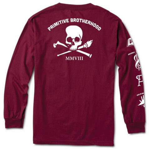Primitive Brotherhood Long Sleeve T-Shirt Burgundy