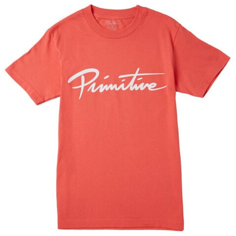 Primitive Nuevo Script T-Shirt Coral