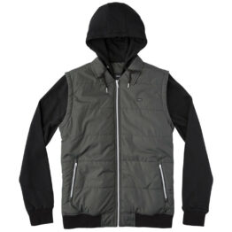 RVCA Puffer Zips Hooded Sweatshirt Black Charcoal