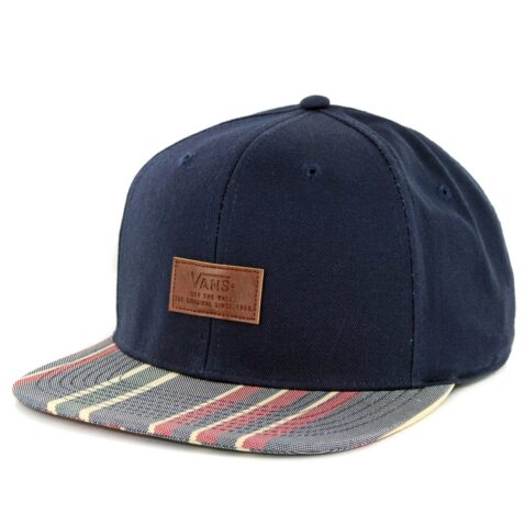 Vans Allover It Snapback Hat Dress Blues Stripe