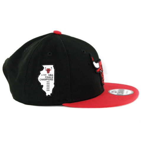 New Era 9Fifty Chicago Bulls Side Stated Snapback Hat Black Red
