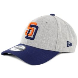 New Era 9Forty San Diego Padres The League Cooperstown 1991 Strapback Hat Heather Grey Navy