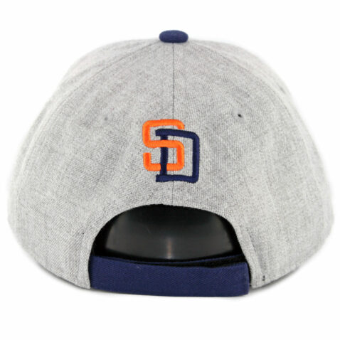 New Era 9Forty San Diego Padres The League Cooperstown 1991 Strapback Hat Heather Grey Navy