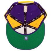 New Era 9Fifty Los Angeles Lakers Team Retro Wheel Snapback Hat Yellow White Purple-Inside