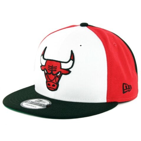 New Era 9Fifty Chicago Bulls Team Retro Wheel Snapback Hat Red White Black