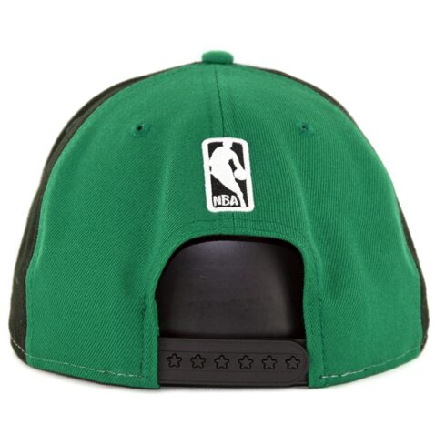 New Era 9Fifty Boston Celtics Team Retro Wheel Snapback Hat Black White Kelly Green