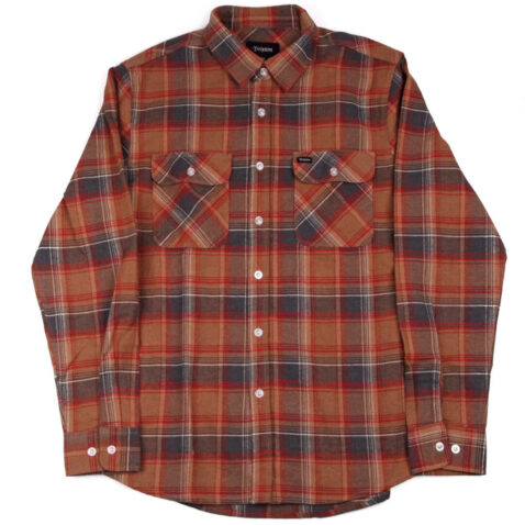 Brixton Bowery Long Sleeve Flannel Navy Copper