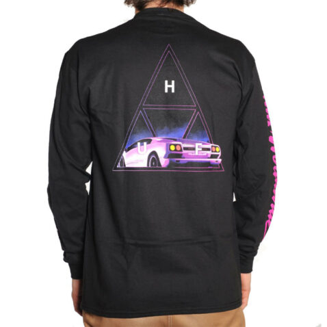 HUF Night Call Triple Triangle Long Sleeve T-Shirt Black