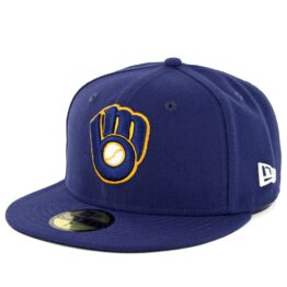 New Era 59Fifty Milwaukee Brewers 2018 Alternate 2 Authentic On Field Fitted Hat Navy