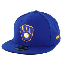 New Era 59Fifty Milwaukee Brewers 2018 Alternate Authentic On Field Fitted Hat Royal Blue