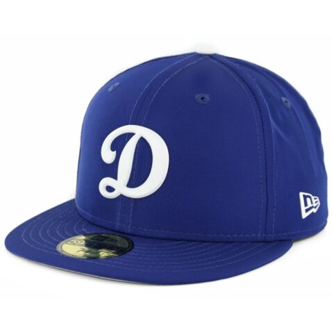 New Era 59Fifty Los Angeles Dodgers Game 2018 Batting Practice On Field Fitted Hat Dark Royal Blue