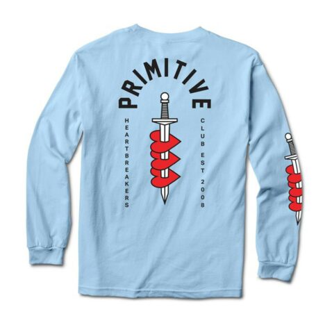 Primitive Embroidered Outsider Long Sleeve T-Shirt Powder Blue