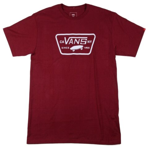 Vans Full Patch T-Shirt Burgundy Baby Blue