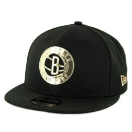 New Era 9Fifty Brooklyn Nets Metal Framed Snapback Hat Black