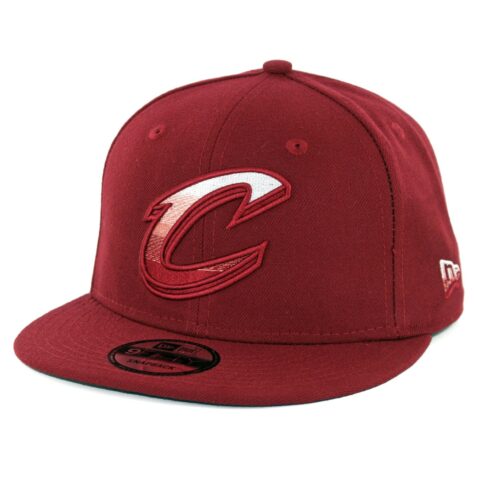New Era 9Fifty Cleveland Cavaliers Faded Front Snapback Hat Burgundy