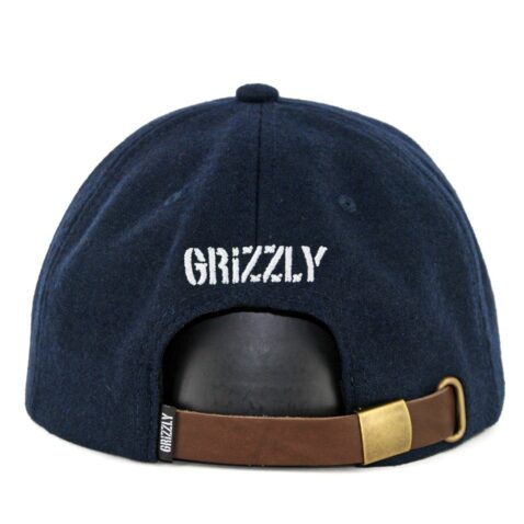 Grizzly Antique OG Bear Strapback Hat Navy Brown