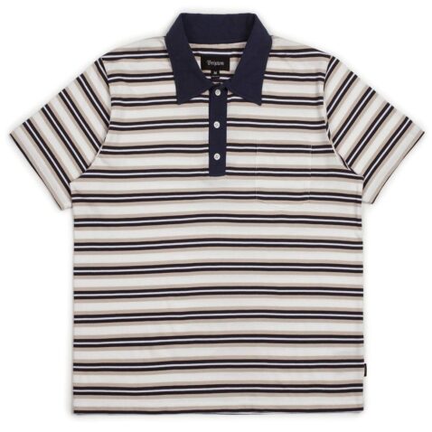 Brixton Murph Short Sleeve Polo T-Shirt Cream Navy