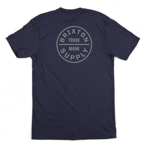 Brixton Oath Short Sleeve Standard T-Shirt Navy Grey