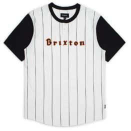 Brixton Proxy Short Sleeve Henley T-Shirt Black Off White