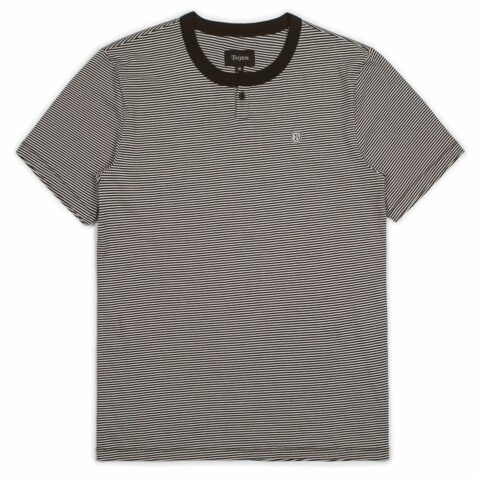 Brixton Toronto Short Sleeve Henley T-Shirt Black Bone
