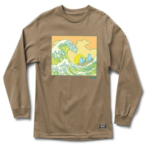 Grizzly Wavey Long Sleeve T-Shirt Sand