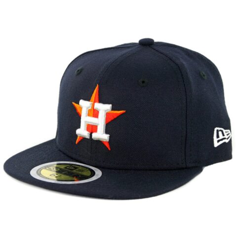 New Era 59Fifty Houston Astros Home Youth Authentic Collection On Field Fitted Hat Navy