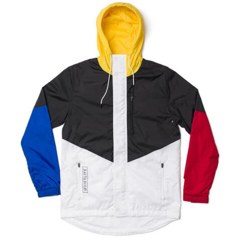 The Quiet Life Park Windbreaker Jacket Black Yellow Royal Blue