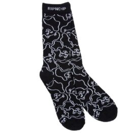 Rip N Dip Nerm Line Camo Sock Black